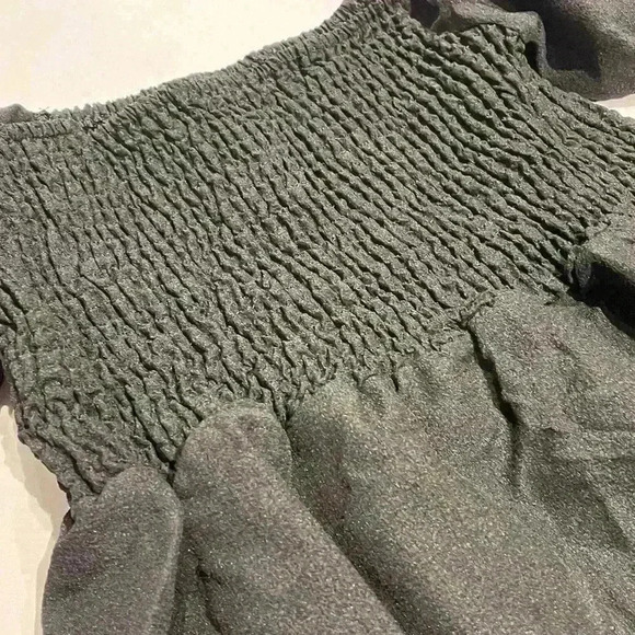 NWOT Gorgeous Cottagecore Boho Puff Sleeve High Waisted Flowy Black Dress  XL - Picture 6 of 8